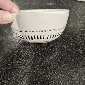 Hearth & Hand Cream and Black Ceamic Mini Bowl